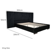 Brooklyn and Bella Cecilia Velvet Bed Frame with Extended Bedhead