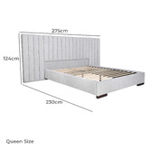 Brooklyn and Bella Cecilia Linen-Blend Bed Frame with Extended Bedhead