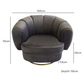 Brooklyn and Bella Steinmann Velvet Swivel Armchair