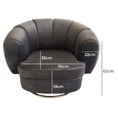 Brooklyn and Bella Steinmann Velvet Swivel Armchair