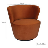 Brooklyn and Bella Raeley Velvet Swivel Chair