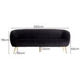 Brooklyn and Bella Cardiff 3 Seater Velvet Sofa