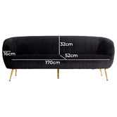 Brooklyn and Bella Cardiff 3 Seater Velvet Sofa
