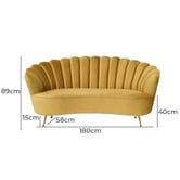 Brooklyn and Bella Charlemagne 2 Seater Velvet Sofa