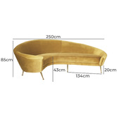 Brooklyn and Bella Monroe 3 Seater Velvet Sofa