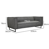 Brooklyn and Bella Winston 3 Seater Upholstered Sofa