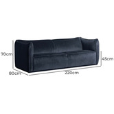 Brooklyn and Bella Parma 3 Seater Velvet Sofa