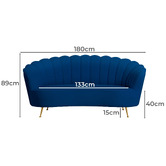 Brooklyn and Bella Covington 2 Seater Velvet Sofa