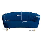 Brooklyn and Bella Covington 2 Seater Velvet Sofa