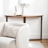 Brooklyn and Bella Fabienne Travertine Console Table