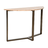 Brooklyn and Bella Fabienne Travertine Console Table