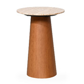 Brooklyn and Bella Alain Travertine Side Table