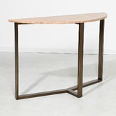 Brooklyn and Bella Fabienne Travertine Console Table