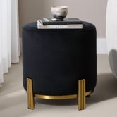 Brooklyn and Bella Annalise Velvet Upholstered Ottoman