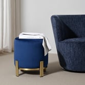 Brooklyn and Bella Annalise Velvet Upholstered Ottoman