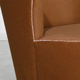 Brooklyn and Bella Brown Veni Upholstered Swivel Wingback Chair