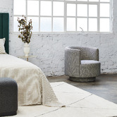 Brooklyn and Bella Natural Geo Camilla Upholstered Swivel Tub Chair