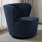 Brooklyn and Bella Indigo Veni Upholstered Swivel Wingback Chair