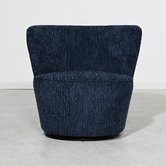 Brooklyn and Bella Indigo Veni Upholstered Swivel Wingback Chair