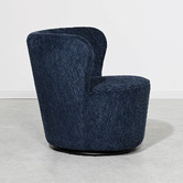 Brooklyn and Bella Indigo Veni Upholstered Swivel Wingback Chair