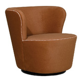 Brooklyn and Bella Brown Veni Upholstered Swivel Wingback Chair