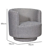 Brooklyn and Bella Natural Geo Camilla Upholstered Swivel Tub Chair