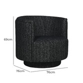 Brooklyn and Bella Charcoal Camilla Upholstered Swivel Tub Chair