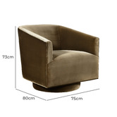 Brooklyn and Bella Gabby Velvet Swivel Tub Chair