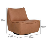 Brooklyn and Bella Martina Leather Swivel Accent Chair