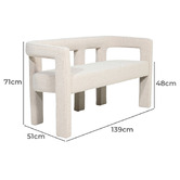 Brooklyn and Bella Oatmeal Simone 2 Seater Sofa