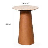 Brooklyn and Bella Alain Travertine Side Table