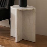 Brooklyn and Bella Florian Round Marble Side Table