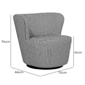 Brooklyn and Bella Houndstooth Raeley Swivel Chair