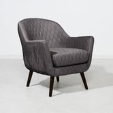Brooklyn and Bella Quilted Velvet Club Chair with Black Legs