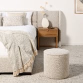 Brooklyn and Bella Oatmeal Aubin Oversized Wingback Upholstered Bedhead