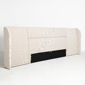 Brooklyn and Bella Oatmeal Aubin Oversized Wingback Upholstered Bedhead