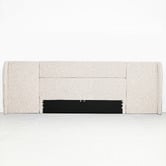 Brooklyn and Bella Oatmeal Aubin Oversized Wingback Upholstered Bedhead
