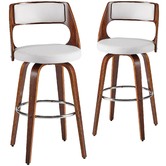 Rowland &amp; Archibald White Zurich Modern Barstools