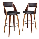 Rowland &amp; Archibald Black Zurich Faux Leather Barstools