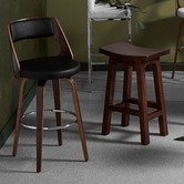 Rowland &amp; Archibald Black Zurich Faux Leather Barstools