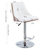Rowland &amp; Archibald Naples Faux Leather Adjustable Barstool