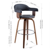 Rowland &amp; Archibald 69.5cm Siena High Back Barstools
