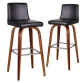 Rowland &amp; Archibald Ziggy Faux Leather Barstools