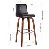 Rowland &amp; Archibald Ziggy Faux Leather Barstools