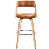 Rowland &amp; Archibald Zurich Modern Faux Leather &amp; Wood Barstools