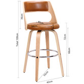 Rowland &amp; Archibald Zurich Modern Faux Leather &amp; Wood Barstools
