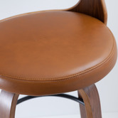 Rowland &amp; Archibald Zurich Modern Faux Leather &amp; Wood Barstools