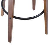 Rowland &amp; Archibald Zurich Modern Faux Leather &amp; Wood Barstools