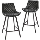 Rowland &amp; Archibald 65cm  Bordeaux Faux Leather Barstools