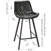 Rowland &amp; Archibald 65cm  Bordeaux Faux Leather Barstools